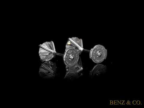 Round Brilliant Cut Stud Earrings, Screw Back, Basket Set 1½ Ct. Tw. Dew | 14K White Gold by Diamond Nexus