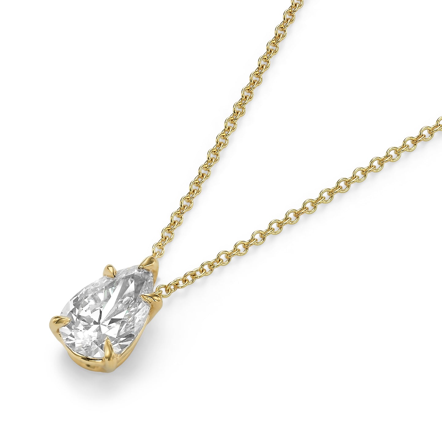 1.50 ct Lab Grown Pear Shape Diamond Solitaire Pendant Necklace