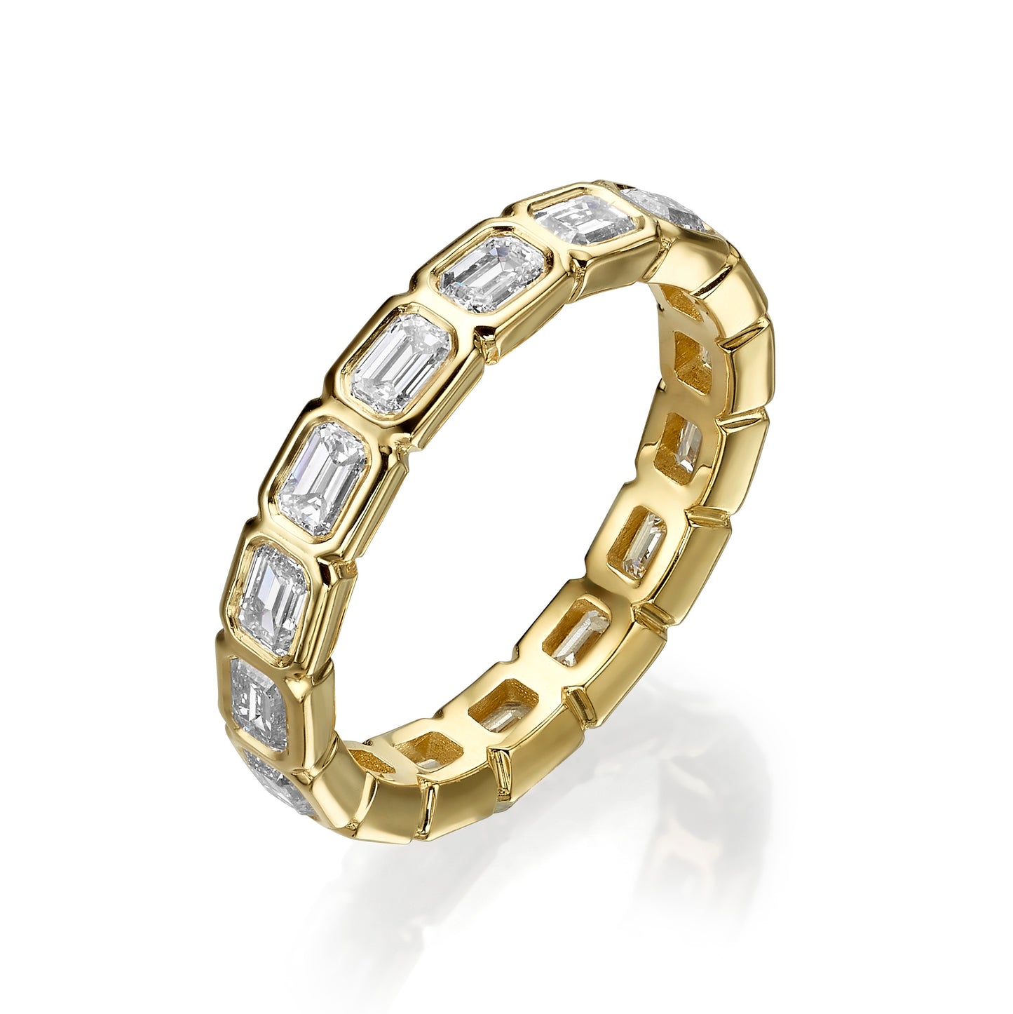 2 ct Emerald Cut East-West Bezel Set Lab Grown Diamond Eternity Band