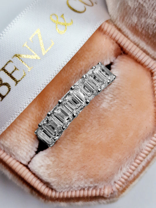 7.20 ct Emerald Cut Lab Grown Diamond Eternity Band