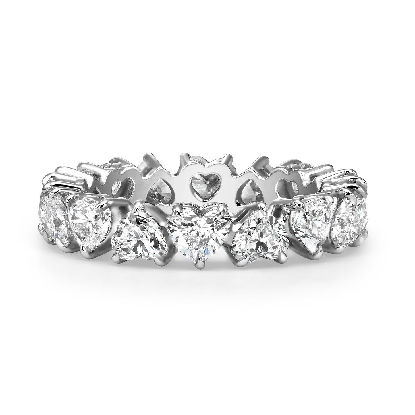 4 ct Heart Shaped Lab Grown Diamond Eternity Band