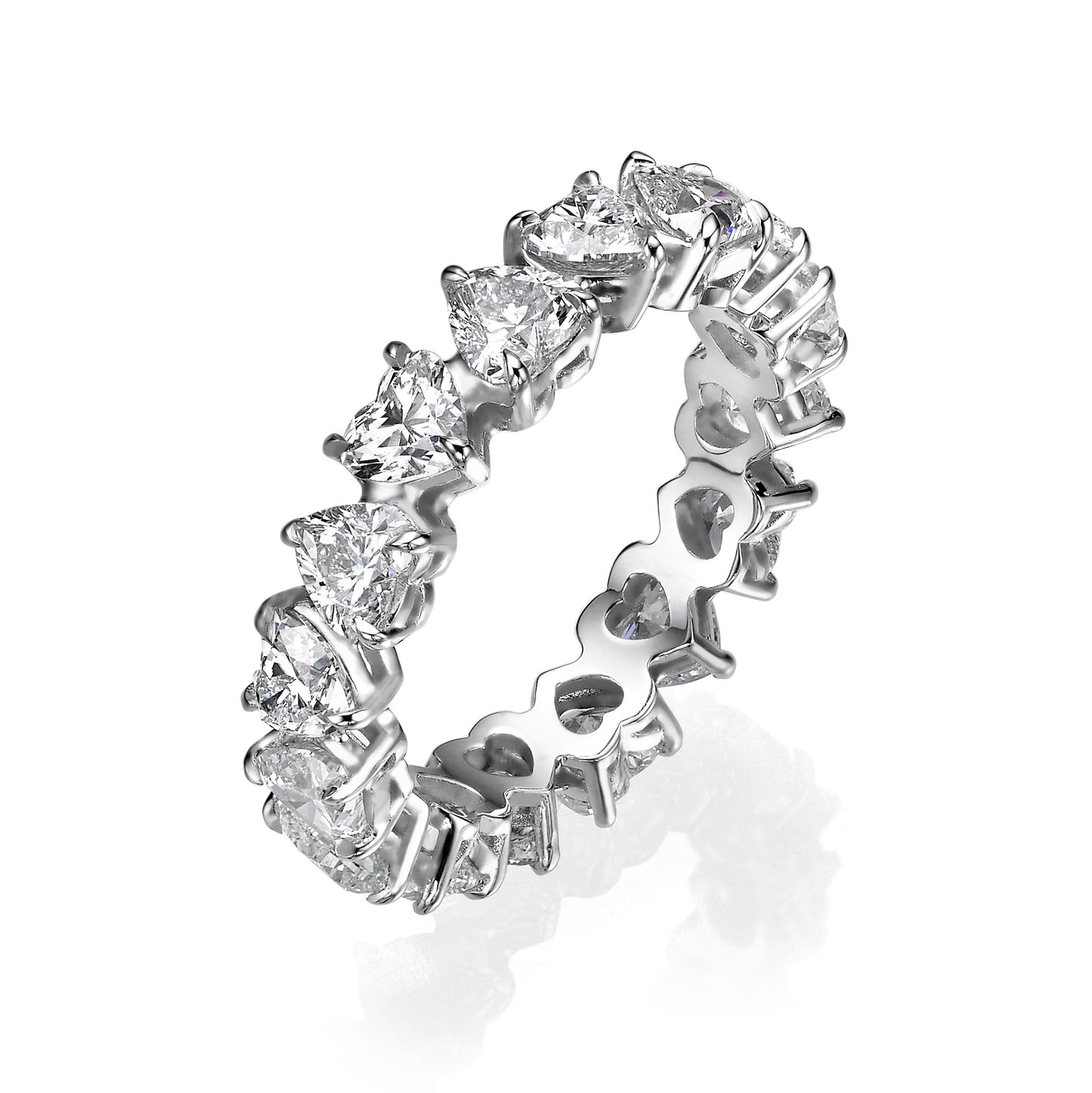 4 ct Heart Shaped Lab Grown Diamond Eternity Band