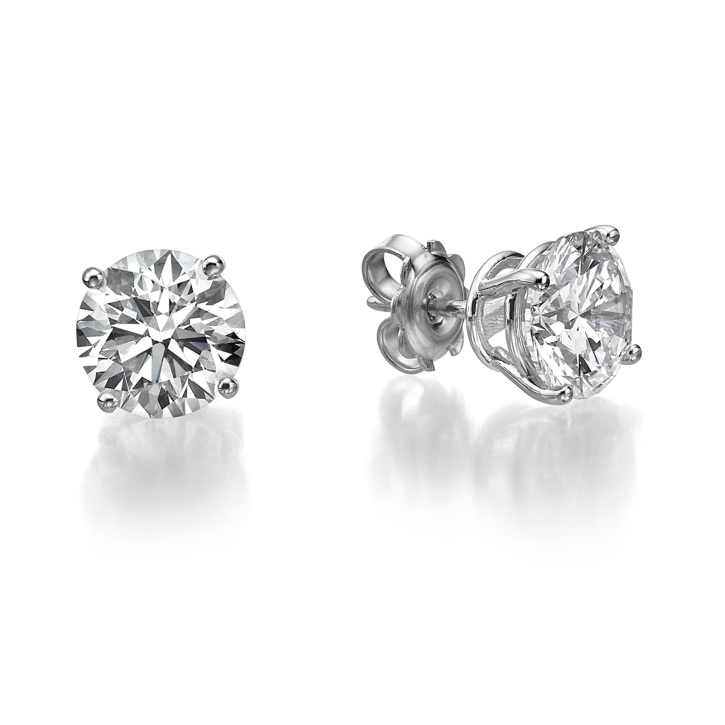 Classic Lab Grown Round Brilliant Cut Diamond Stud Earrings - BenzDiamonds