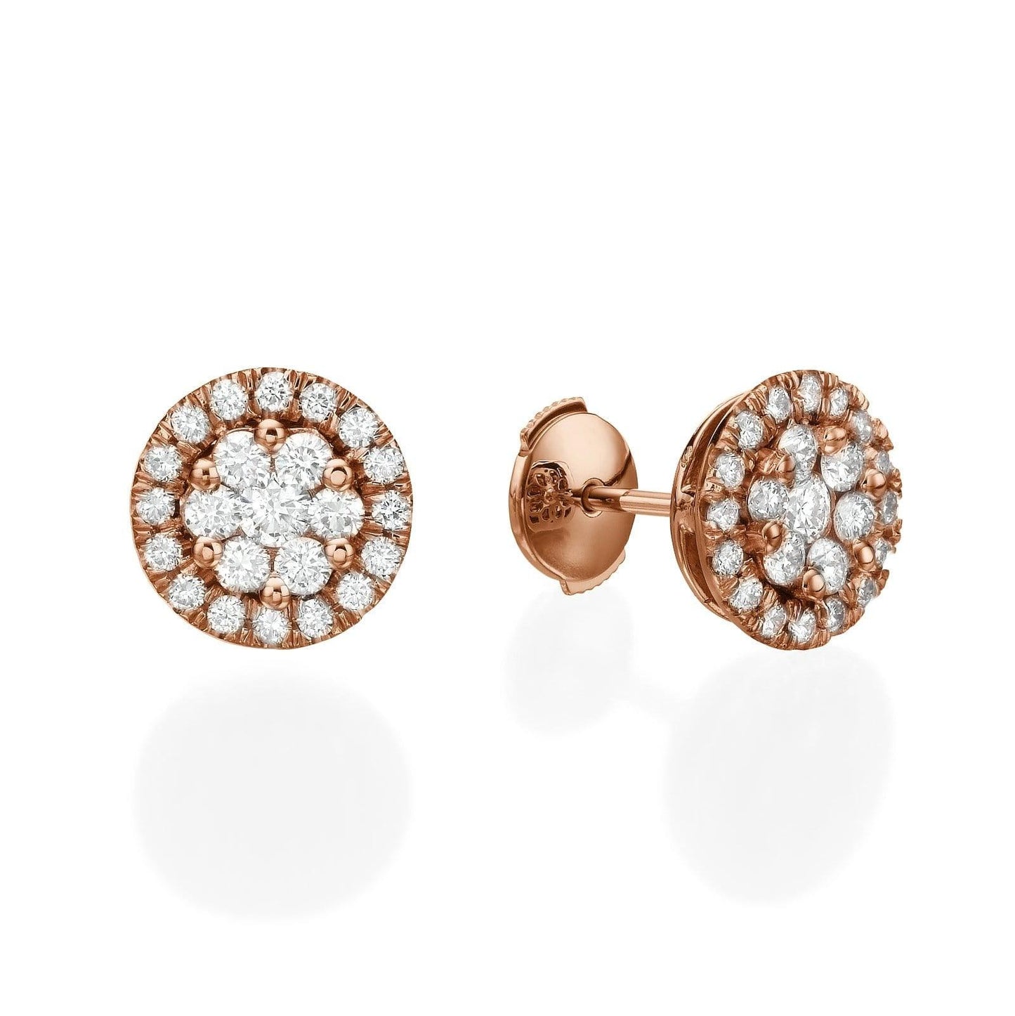 Big Round Diamond Cluster Earrings - BenzDiamonds