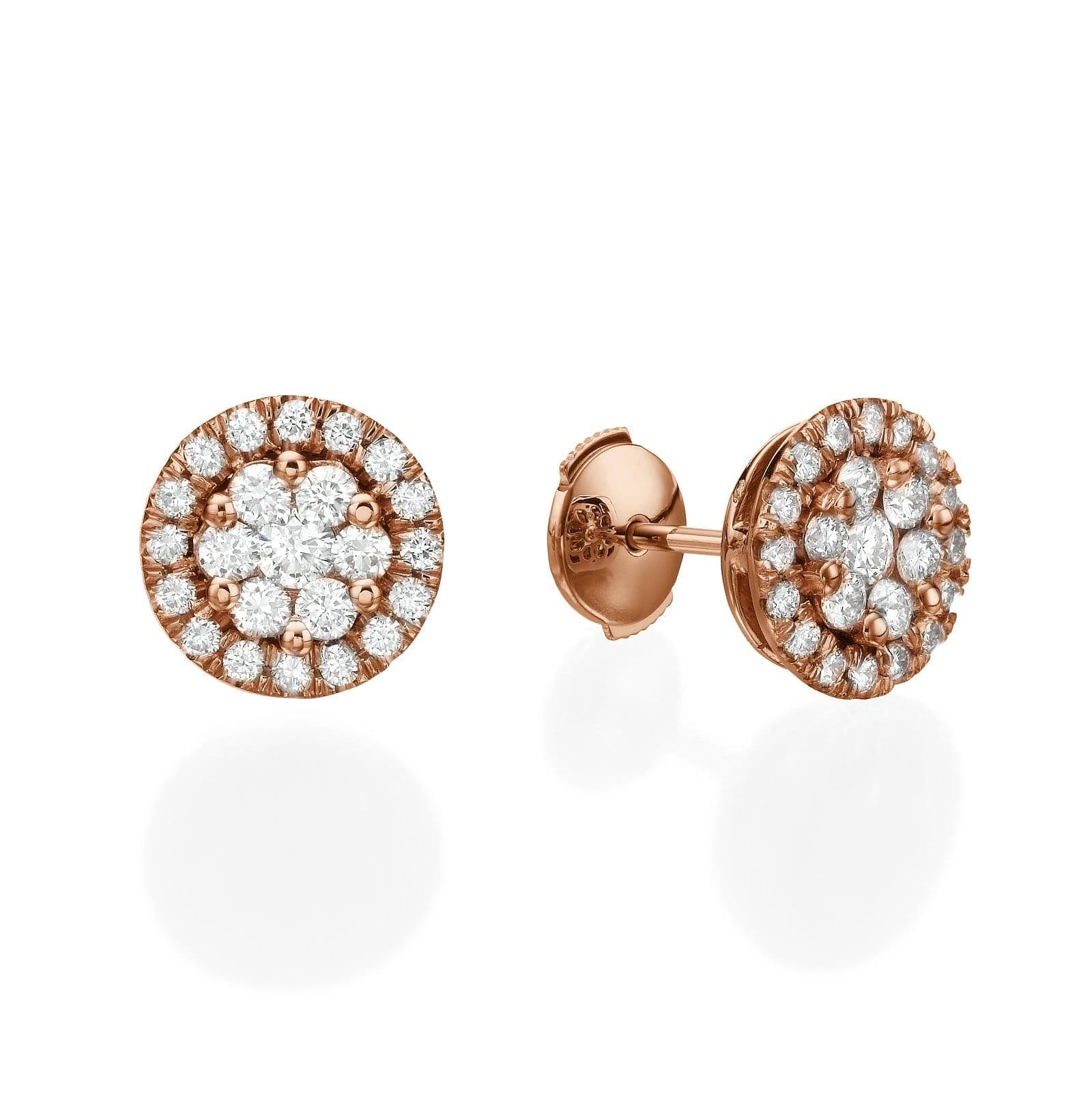 Big Round Diamond Cluster Earrings - BenzDiamonds