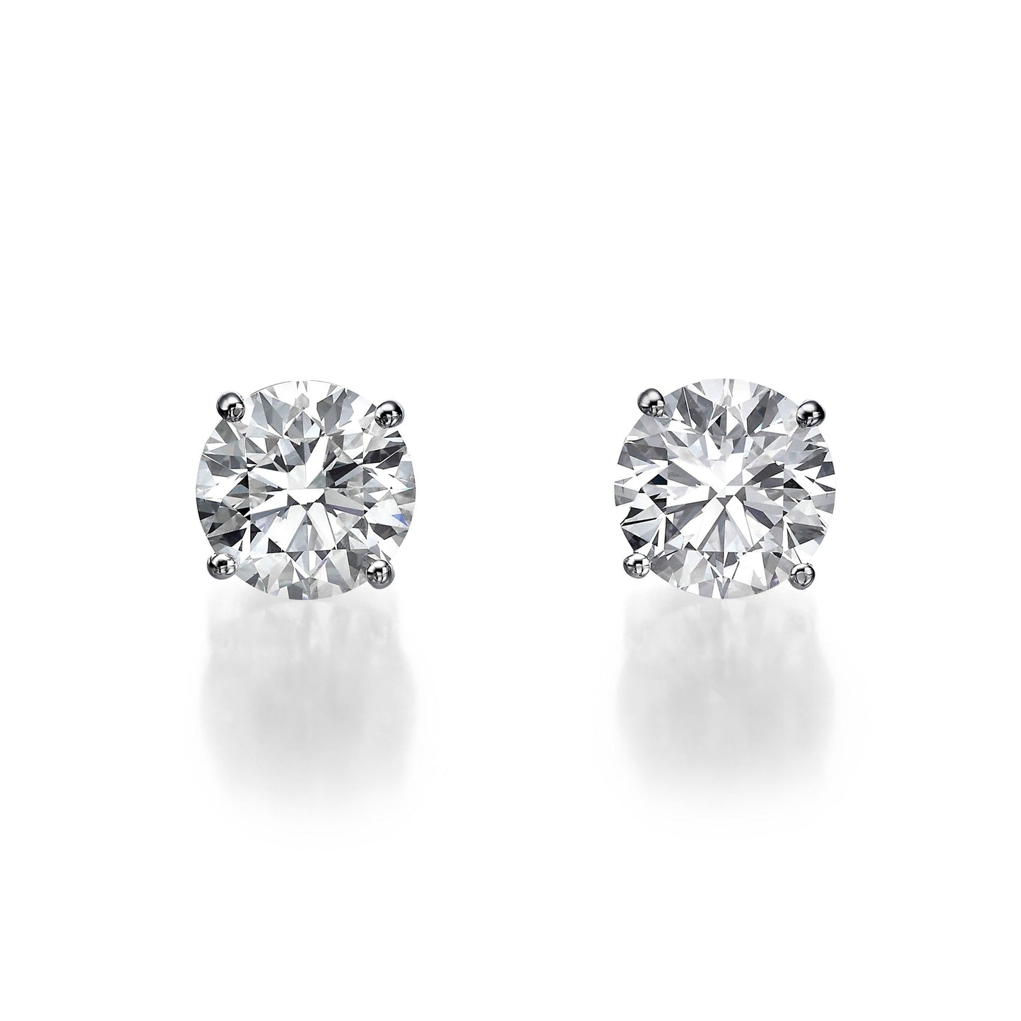 Classic Lab Grown Round Brilliant Cut Diamond Stud Earrings - BenzDiamonds