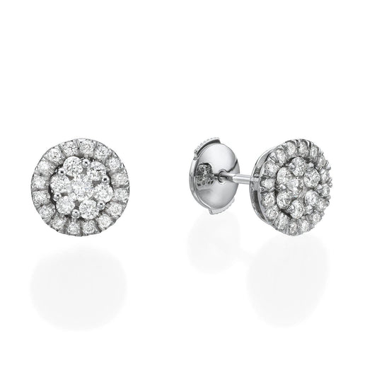 Round Diamond Cluster Earrings - BenzDiamonds