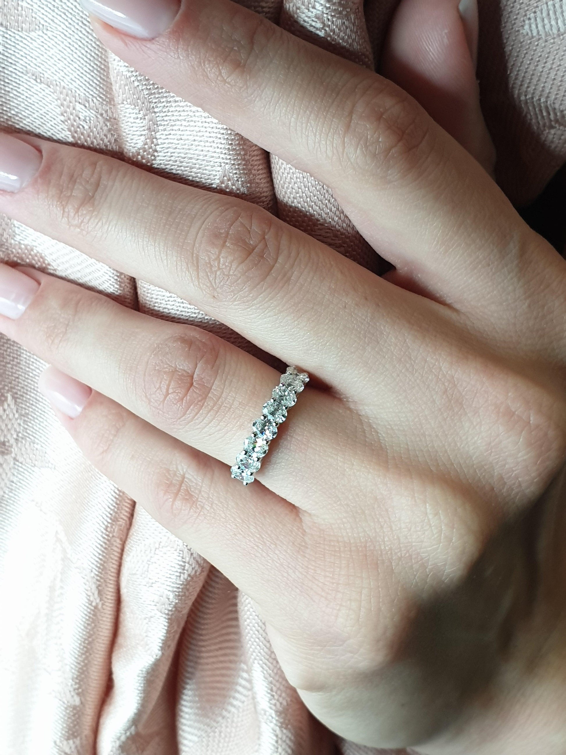 3 ct Oval Cut Diamond Eternity Band - BenzDiamonds