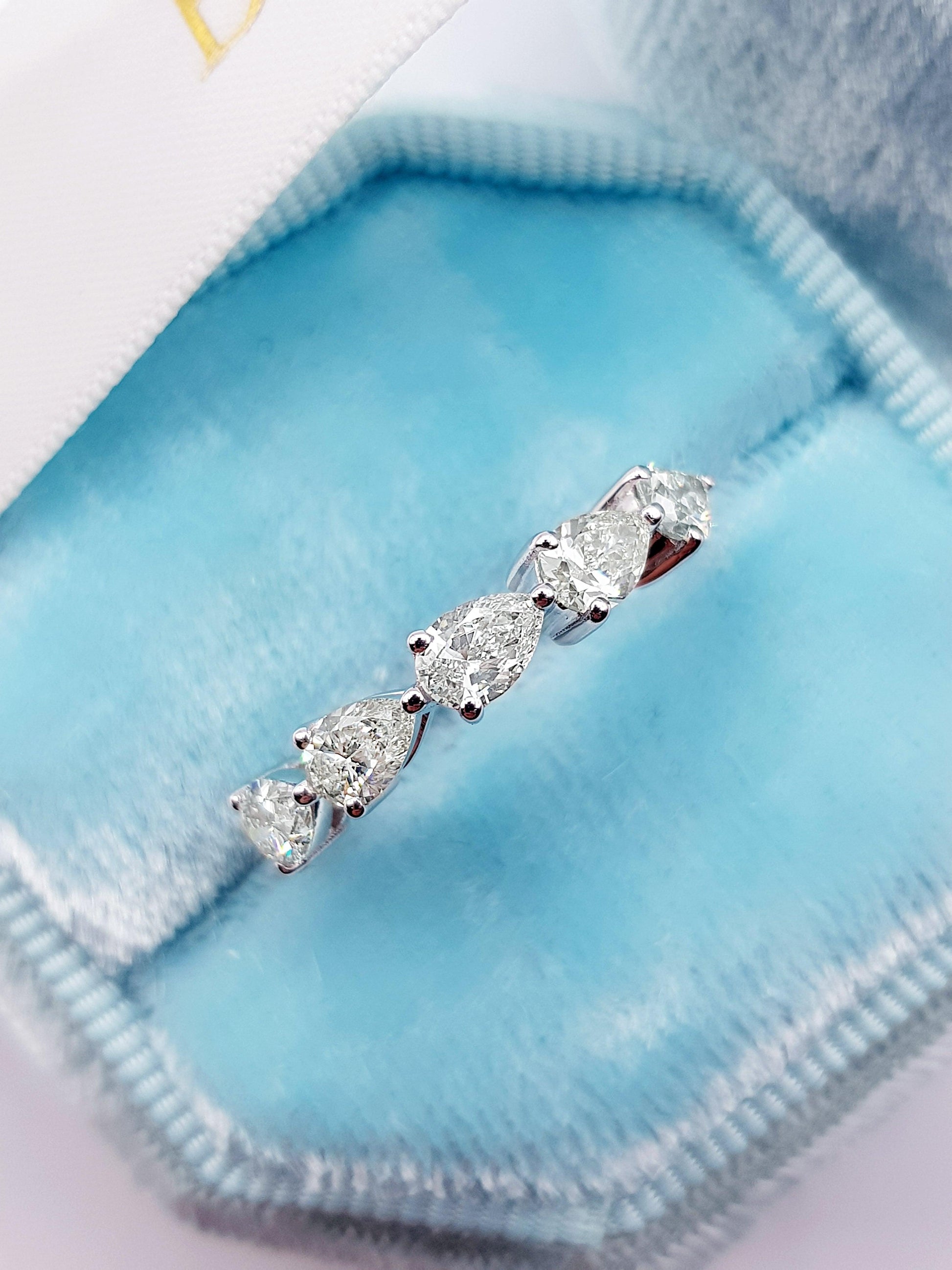 1.40 ct Pear Shape Diamond Eternity Band - BenzDiamonds