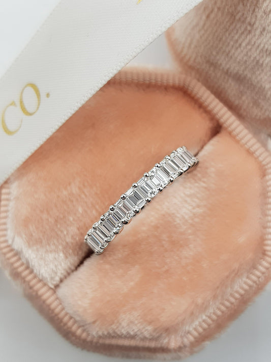 2.5 ct Emerald Cut Diamond Eternity Band - BenzDiamonds