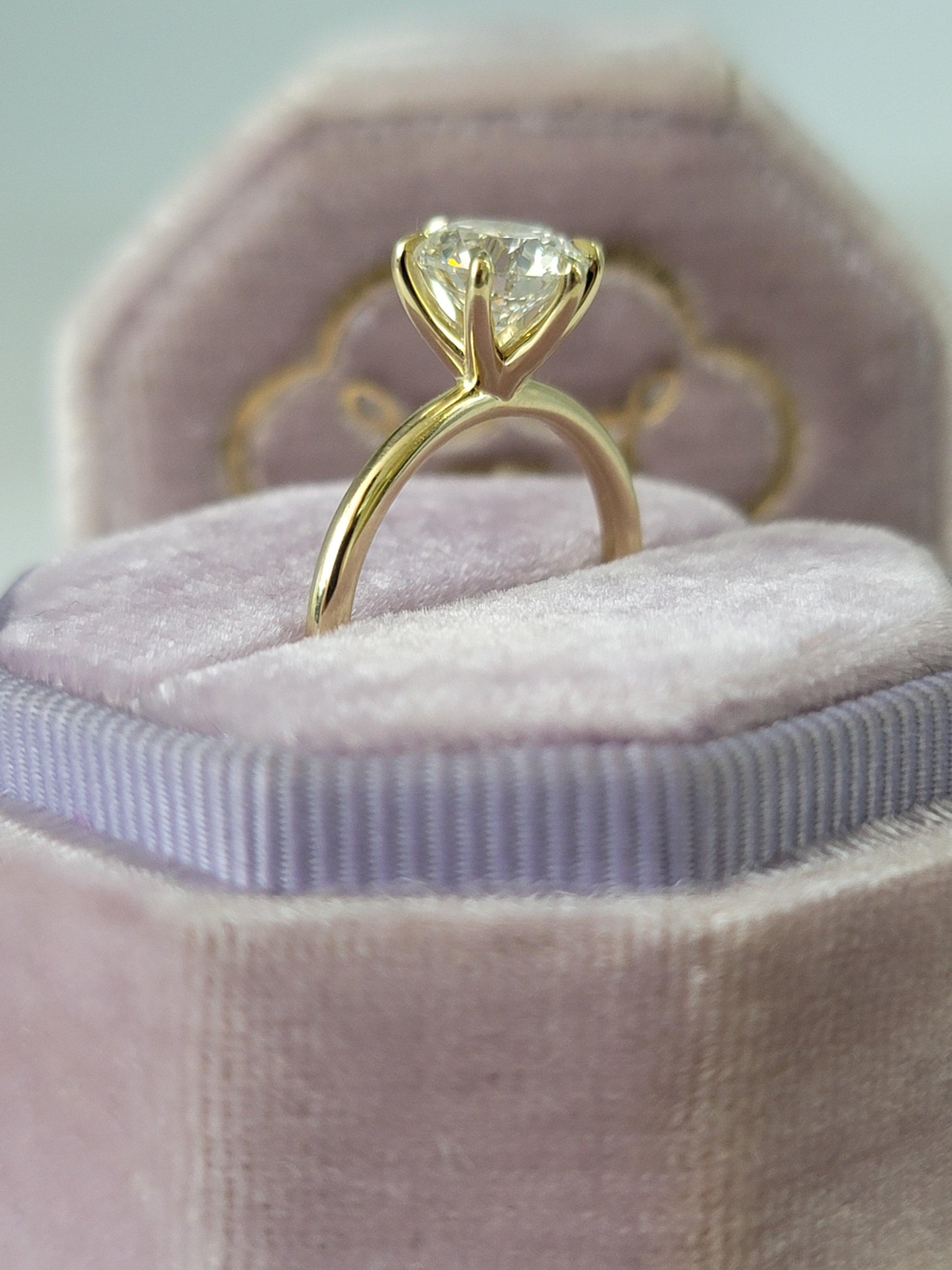 1.50 Carat Lab Grown Round Brilliant Cut Solitaire Diamond Engagement Ring in Yellow Gold - BenzDiamonds