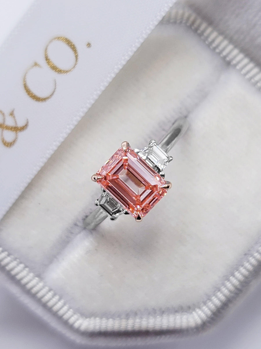Buy Simulated Pink Diamond Ring, Sterling Silver Ring, Engagement Ring,  Square Cut Ring, Pink CZ Wedding Ring, Promise Ring, Anniversary Gift  Online in India - Etsy