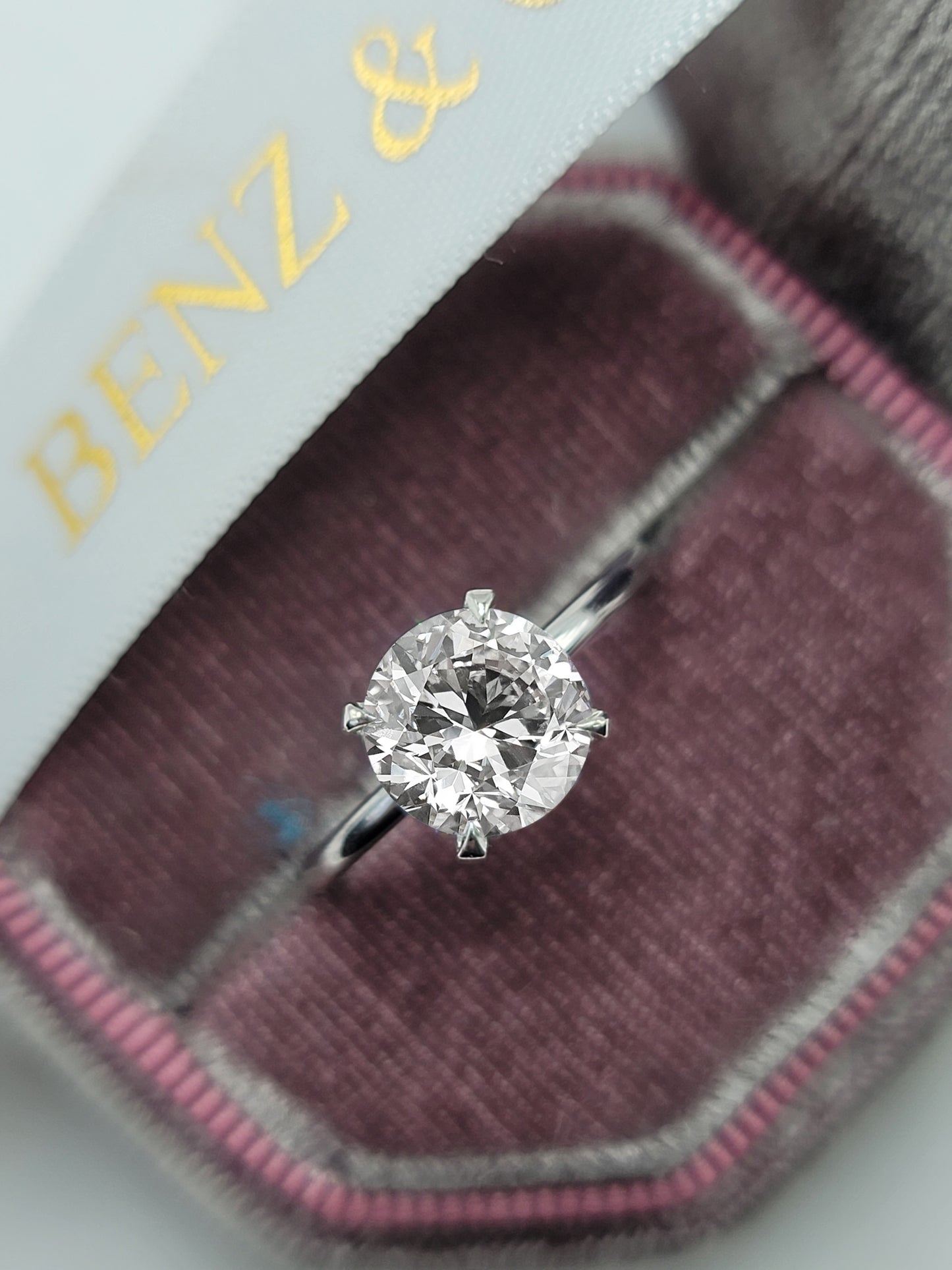 2 Carat Lab Grown Round Brilliant Cut Solitaire Diamond Engagement Ring in White Gold