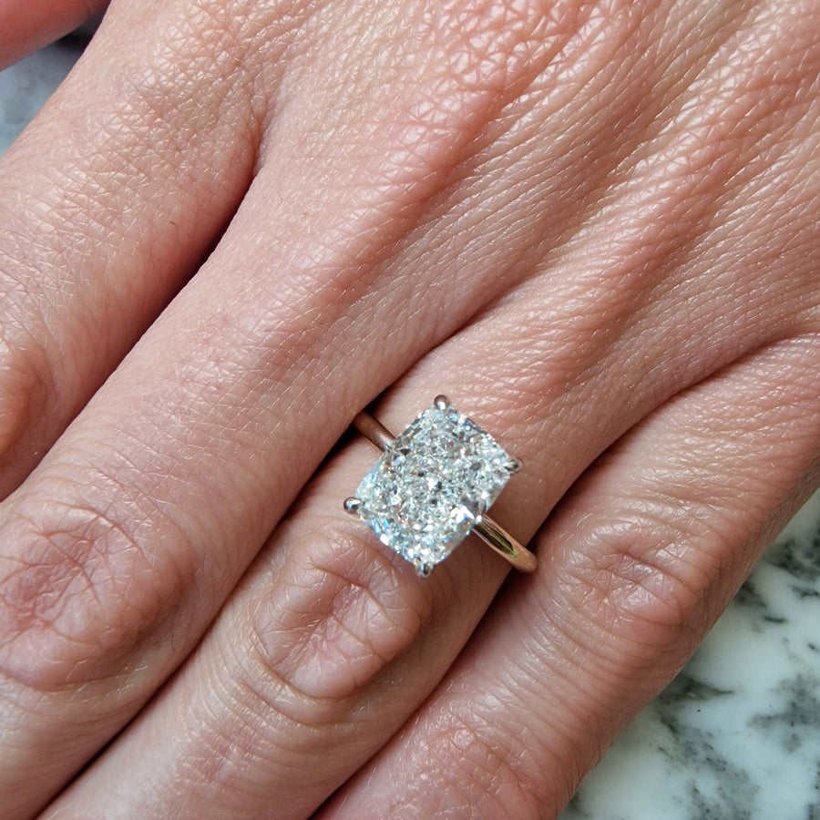 1.68 Ct. Cushion Cut Natural Diamond Natural Halo U-Prong Pave Diamond  Engagement Ring (GIA Certified) | Diamond Mansion