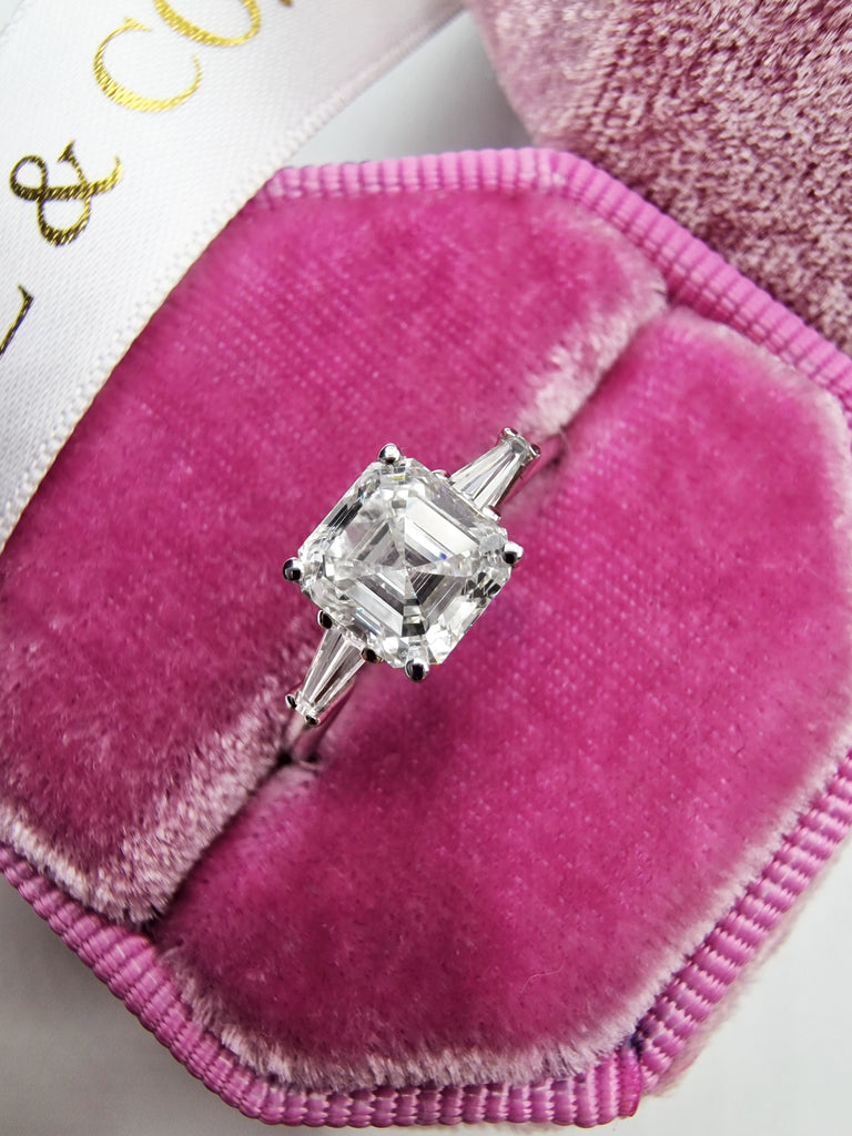 Asscher cut with on sale baguettes