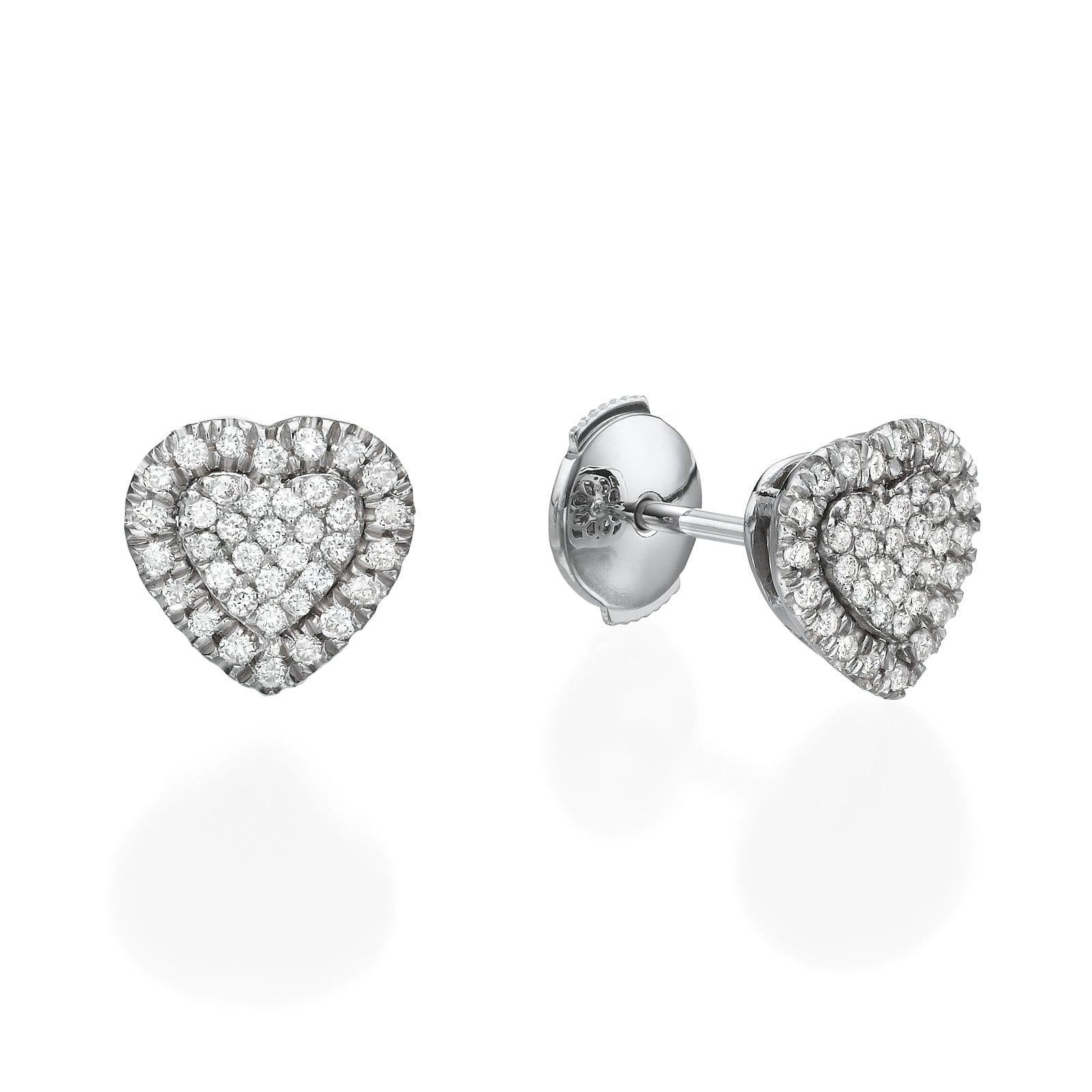 Heart Shaped Diamond Cluster Earrings - BenzDiamonds