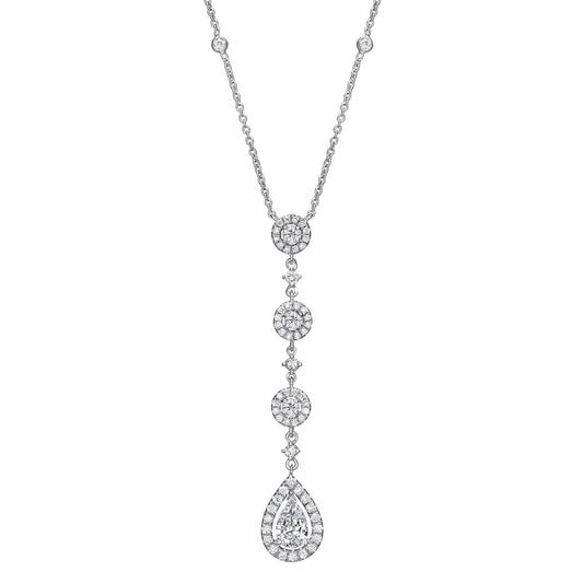 Pearfection 1.30 ct Drop Pendant of Diamonds in 18K White Gold - BenzDiamonds