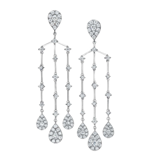 6.12 ct Illusion Set Chandelier Earrings - BenzDiamonds