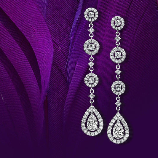 Pearfection 2.01 ct Drop Earrings of Diamonds in 18K White Gold - BenzDiamonds