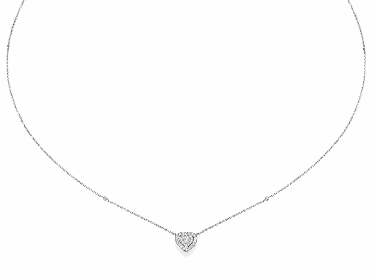 Big Heart Shaped Diamond Cluster Pendant Necklace - BenzDiamonds