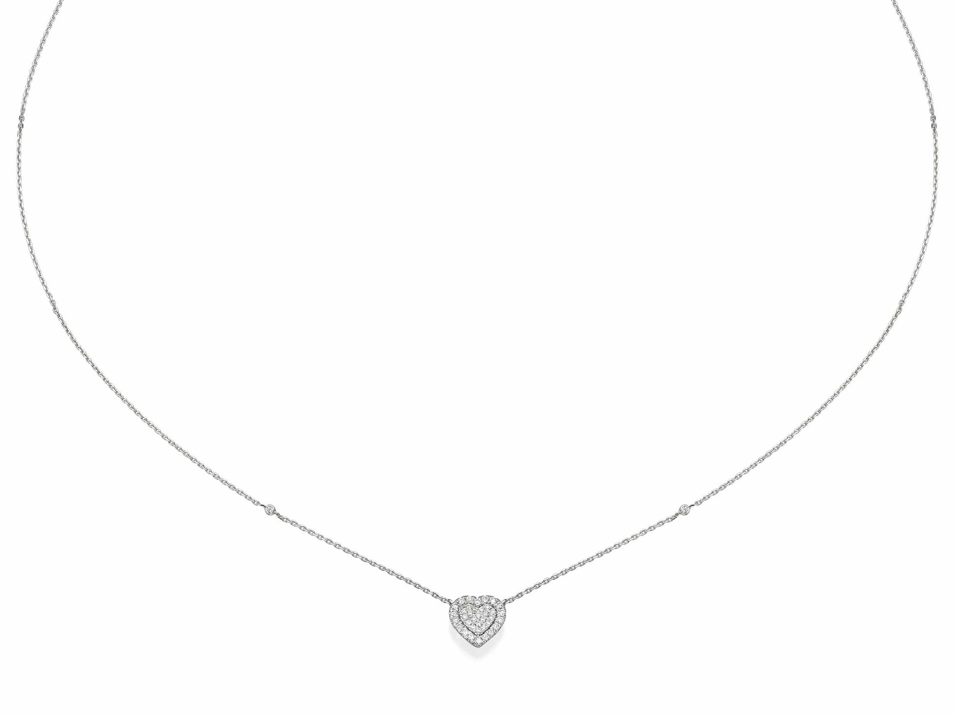 Big Heart Shaped Diamond Cluster Pendant Necklace - BenzDiamonds