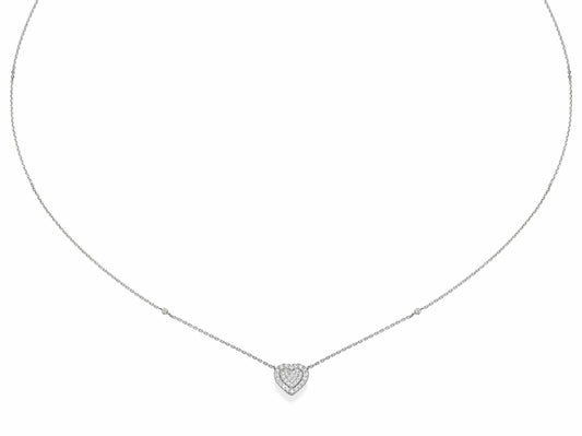 Big Heart Shaped Diamond Cluster Pendant Necklace - BenzDiamonds