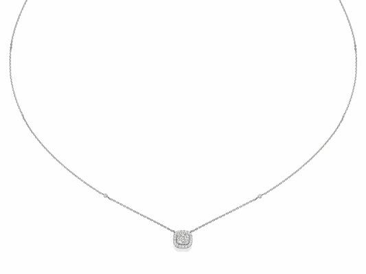 Big Cushion Shaped Diamond Cluster Pendant Necklace - BenzDiamonds