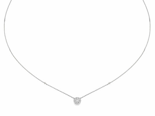 Round Shaped Diamond Cluster Pendant Necklace - BenzDiamonds