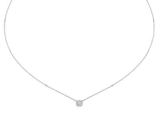 Cushion Shaped Diamond Cluster Pendant Necklace - BenzDiamonds