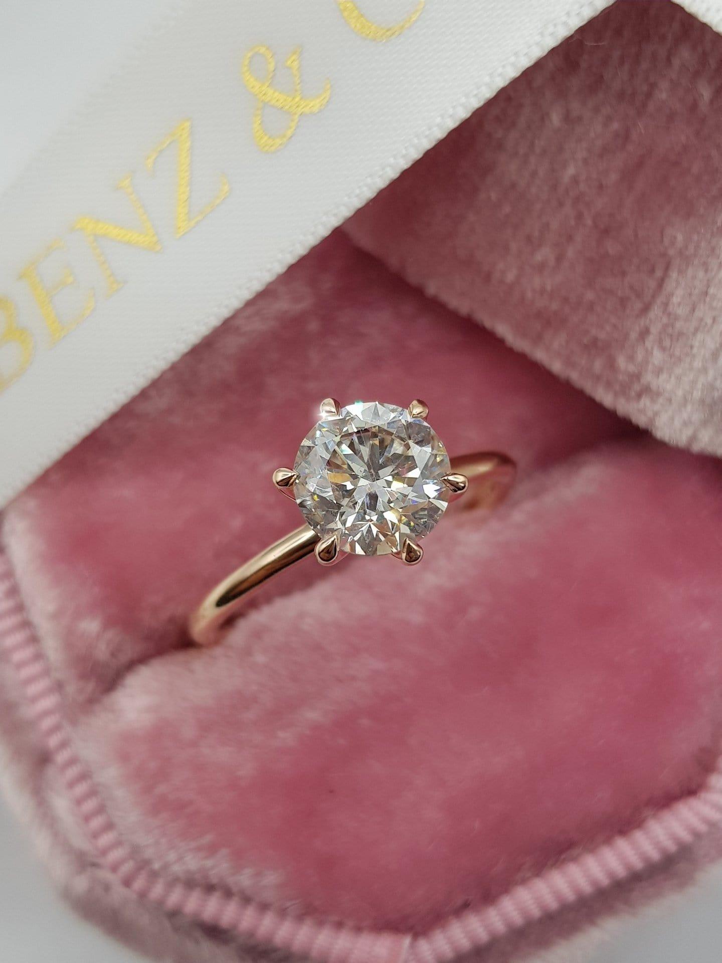 1.50 Carat Round Brilliant Cut Diamond Engagement Ring - BenzDiamonds