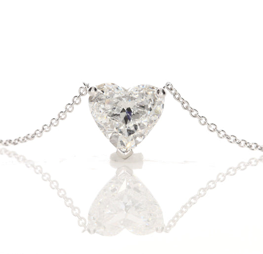 1.51 ct Heart Shaped Diamond Pendant Necklace - BenzDiamonds