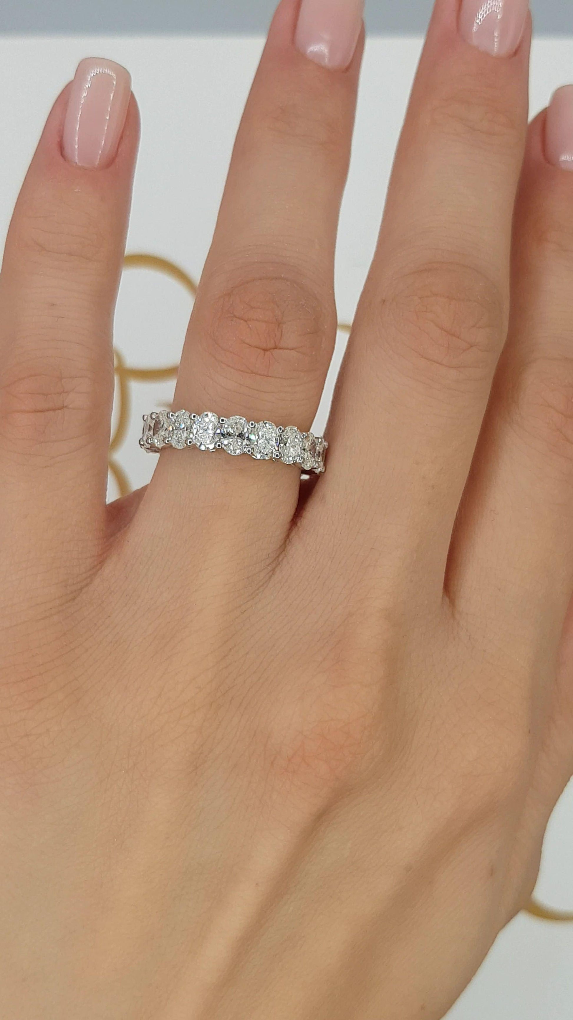 3 ct Oval Cut Diamond Eternity Band - BenzDiamonds