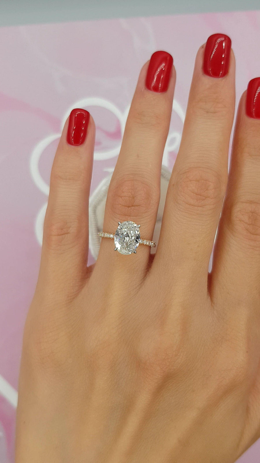 Unique Oval Shape Halo Diamond Engagement Ring | Berlinger Jewelry